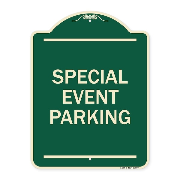 Special Event Parking Heavy-Gauge Aluminum Architectural Sign, 24" x 18", G-1824-22880